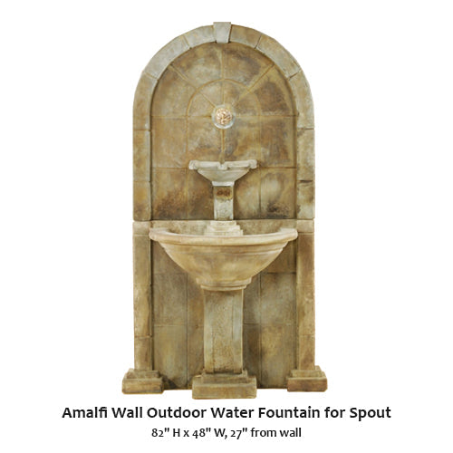 Elegant Amalfi Outdoor Wall Fountain with Refreshing Spout