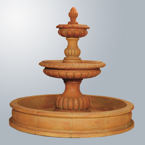 Elegant Two-Tier Ambra Pond Fountain