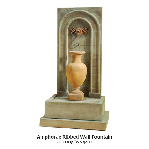 Elegant Ribbed Amphora Wall Fountain for Enchanting Outdoor Spaces