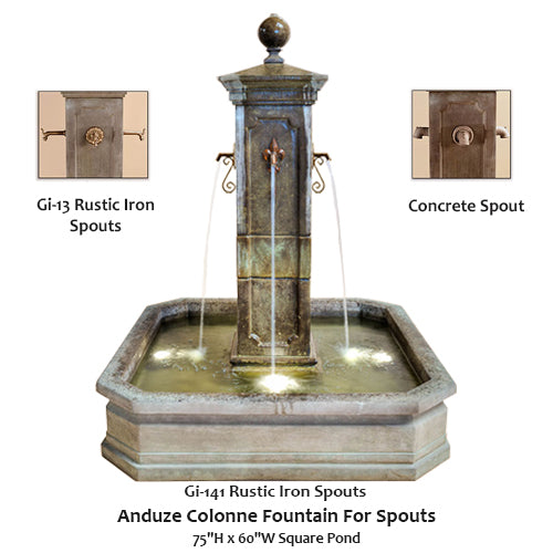 Elegant Anduze Column Fountain with Charming Spouts
