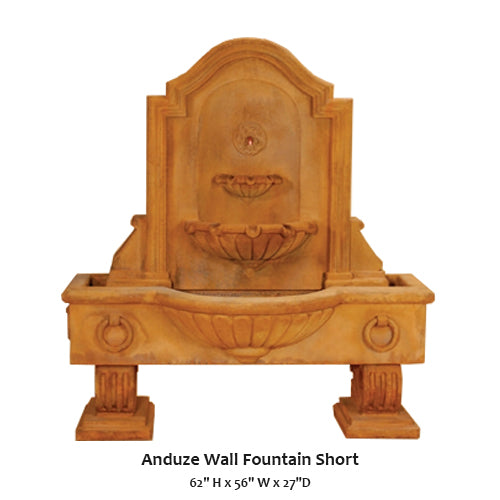 Elegant Anduze Short Wall Fountain for Timeless Charm