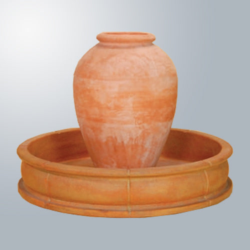 Elegant 51" Concrete Pond with Stunning Large Anfora Fountain