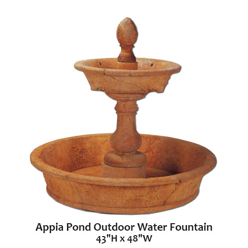 Elegantly Designed Appia Pond Outdoor Water Fountain for Serene Ambiance