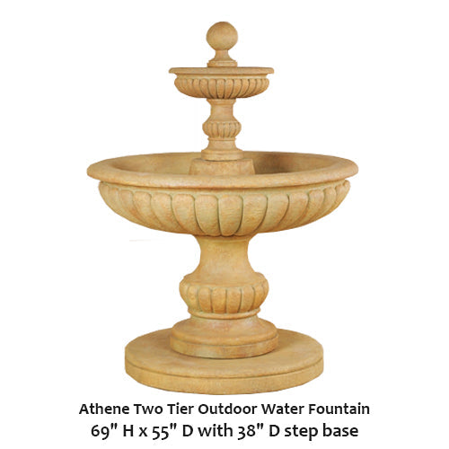Elegant Athene Two-Tier Outdoor Water Fountain for Tranquil Gardens