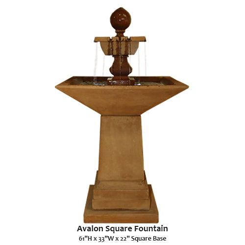Elegant Avalon Square Fountain for Timeless Garden Charm