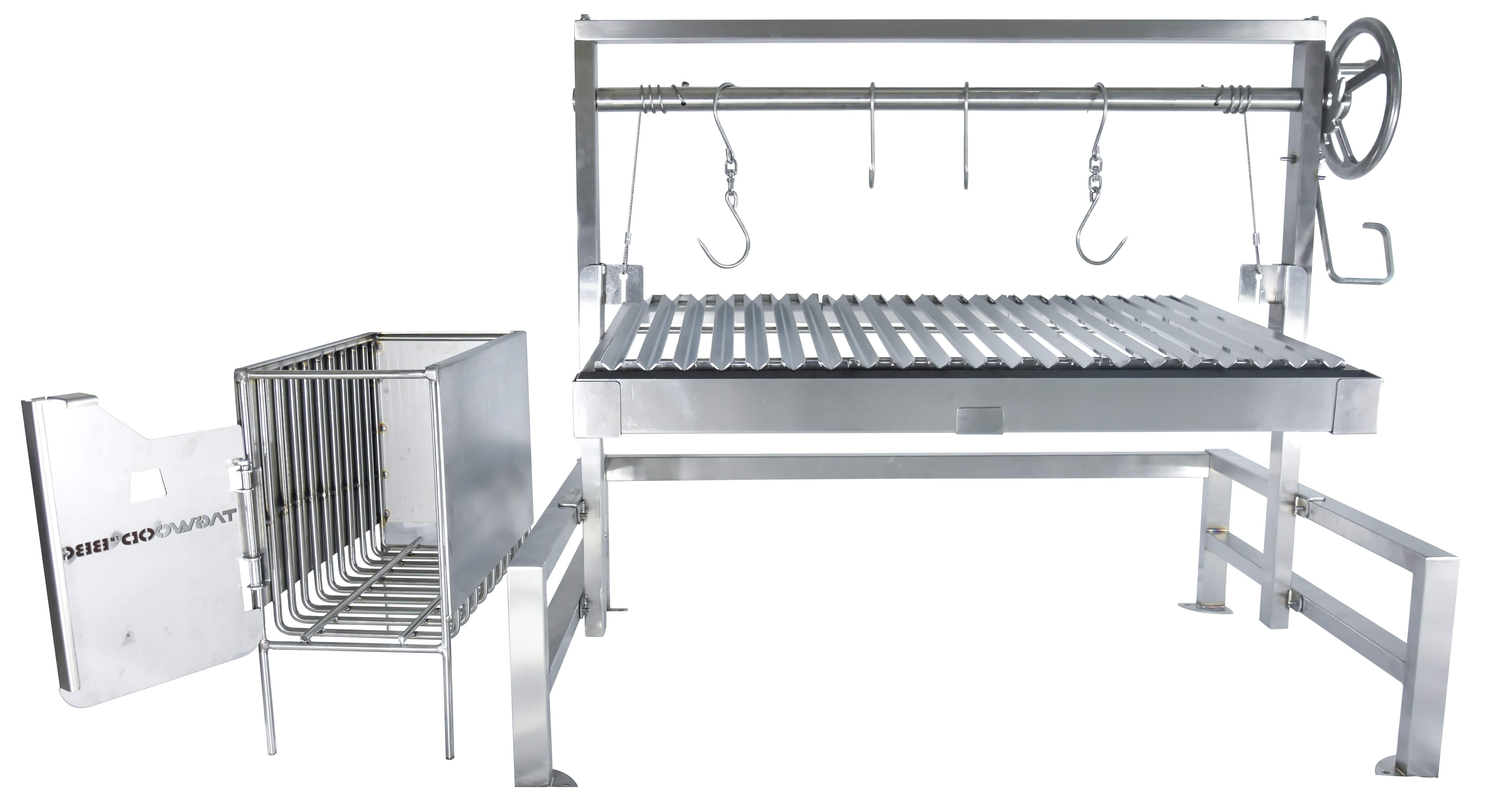 Tagwood BBQ Insert Style Argentine Santa Maria Wood Fire & Charcoal Gaucho Grill without firebricks | BBQ09SS -