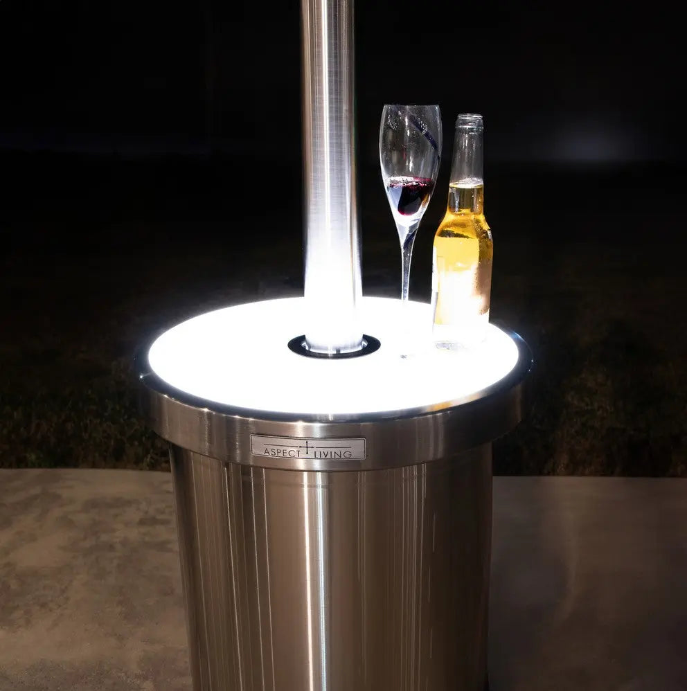 Fire Sense Stainless Steel Patio Heater with LED Table | 65046