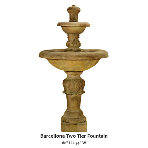 Stunning Barcelona Two-Tier Water Fountain