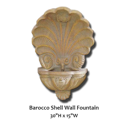 Elegant Barocco Shell Wall Fountain: A Stunning Addition to Your Outdoor Oasis