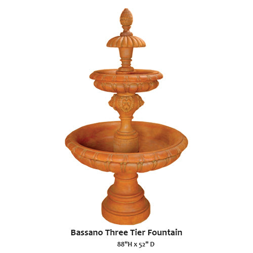 Elegant Bassano Three-Tier Water Fountain