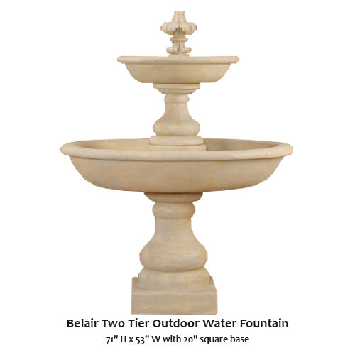 Elegant Belair Two-Tier Outdoor Water Fountain for Serene Gardens