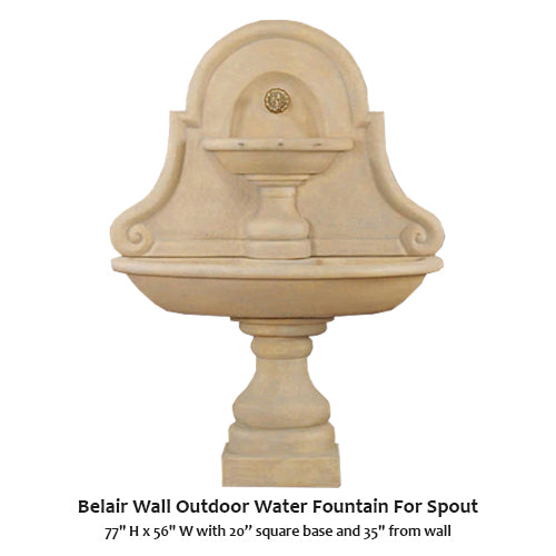 Elegant Belair Outdoor Wall Water Fountain with Spout