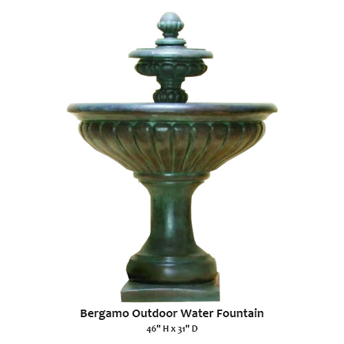Elegant Bergamo Outdoor Water Fountain for Tranquil Gardens