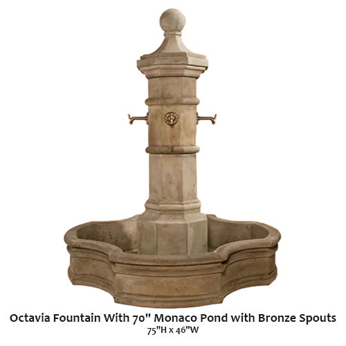 Elegant Octavia Fountain with 70" Monaco Pond - A Stunning Addition to Your Outdoor Space