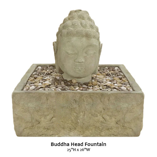 Serene Buddha Head Water Fountain