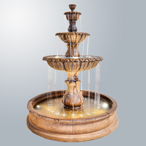 Elegant Calanthia Three-Tier Pond Fountain for Serene Water Effects