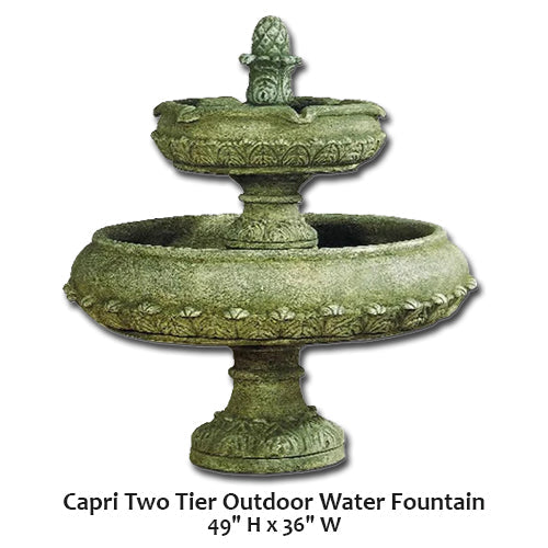 Stylish Capri Two-Tier Outdoor Water Fountain for Your Garden Oasis