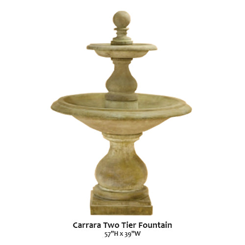 Elegant Carrara Two-Tier Water Fountain