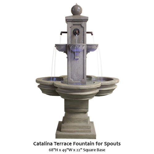 Elegant Catalina Terrace Fountain with Spouting Features