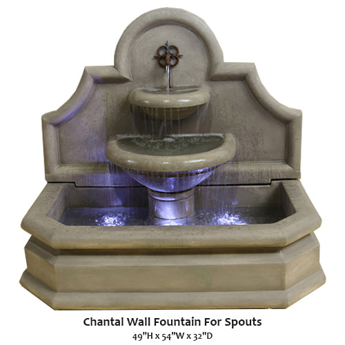 Elegantly Crafted Chantal Wall Fountain with Water Spouts