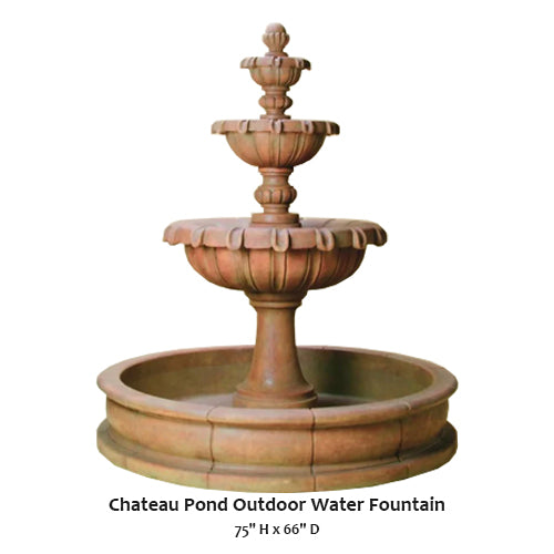 Elegant Chateau Pond Outdoor Water Fountain for Your Garden Oasis