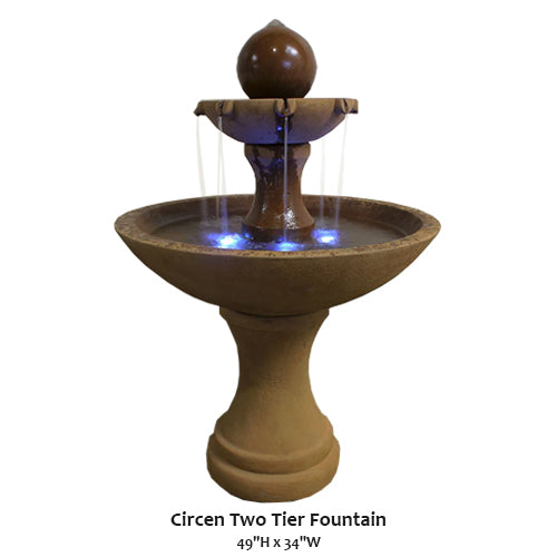 Elegant Two-Tiered Circen Fountain