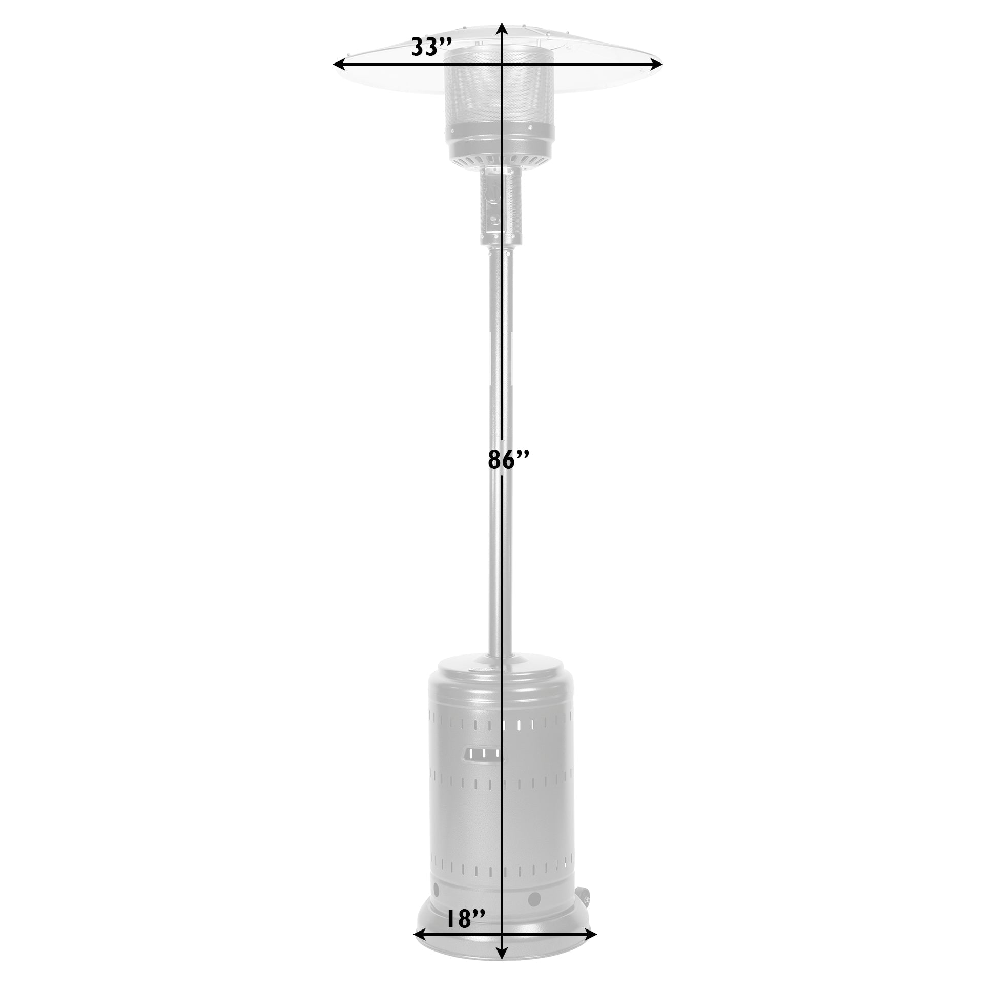 Fire Sense Ash and Stainless Steel Finish Patio Heater | 63010