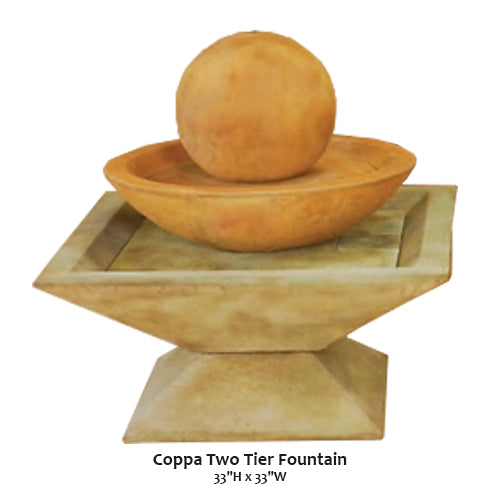 Elegant Coppa Two-Tier Water Fountain for Enchanting Outdoor Spaces