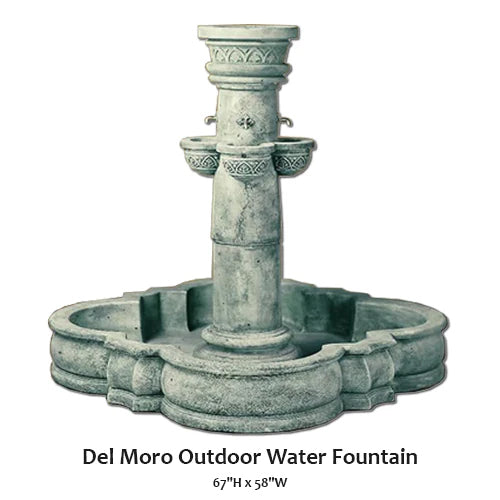 Elegant Del Moro Outdoor Water Fountain for a Tranquil Garden Ambiance