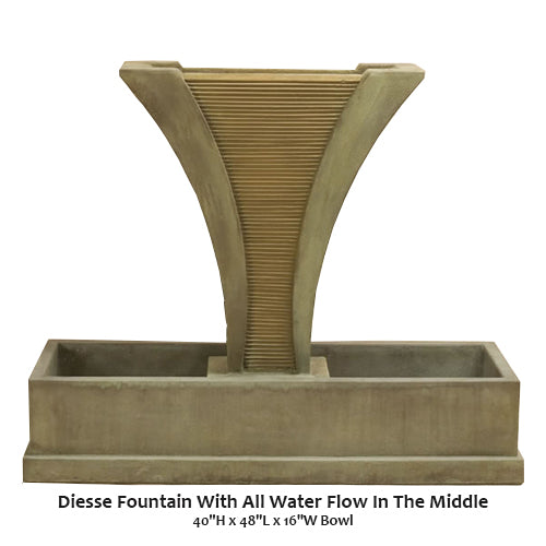Elegant Center-Flowing Water Fountain by Diesse