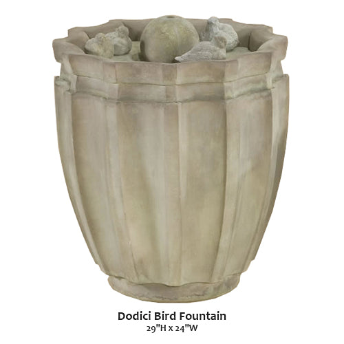Elegant Dodici Bird Bath Fountain
