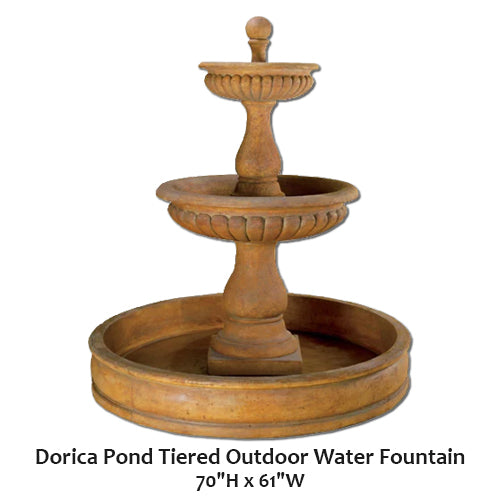Elegant Dorica Tiered Outdoor Water Fountain for Serene Spaces