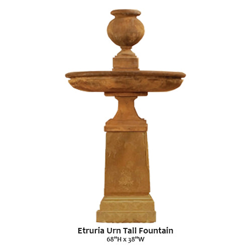 Elegant Etruria Tall Urn Fountain