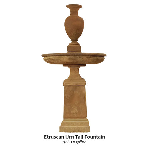 Elegant Etruscan-Inspired Tall Fountain