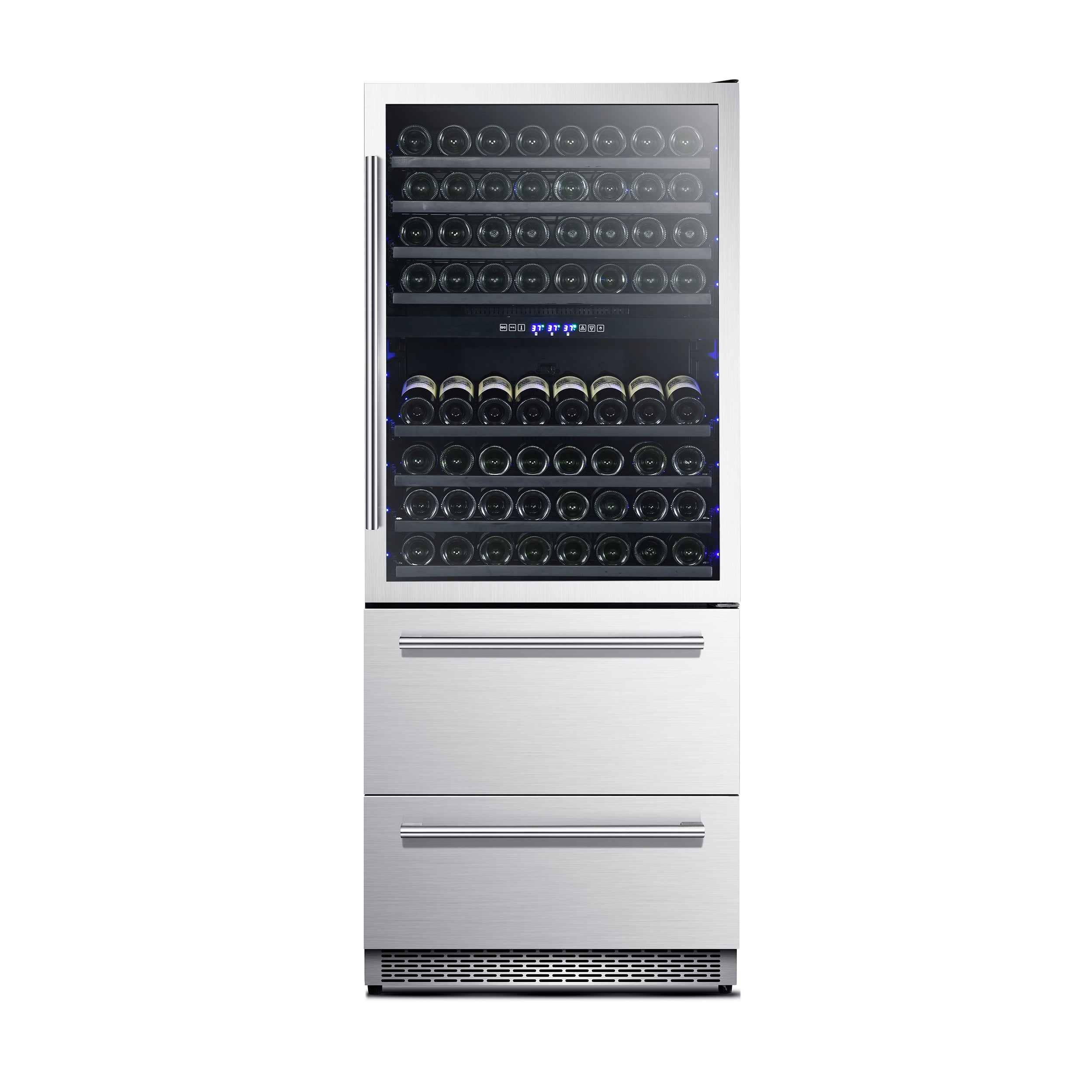 Forno Capraia 30-Inch Dual Temperature Zone Wine Cooler, Up to 144 Bottles, Two Refrigerated Drawers, Adjustable Temperature Zones