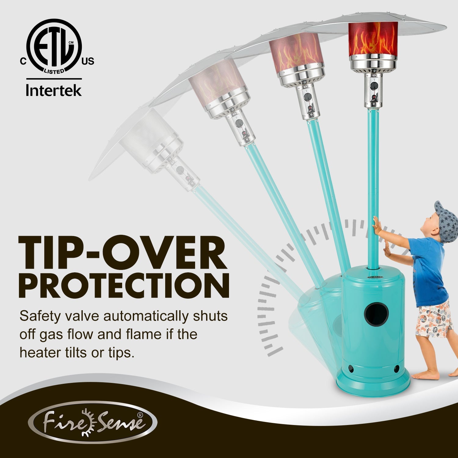 Fire Sense Aqua Blue Powder Coated Patio Heater | 61130