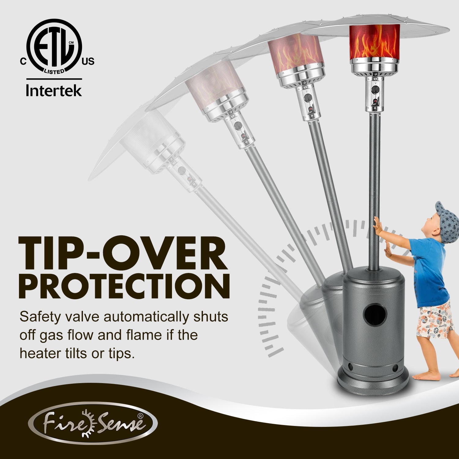 Fire Sense Hammered Platinum Commercial Patio Heater | 62555