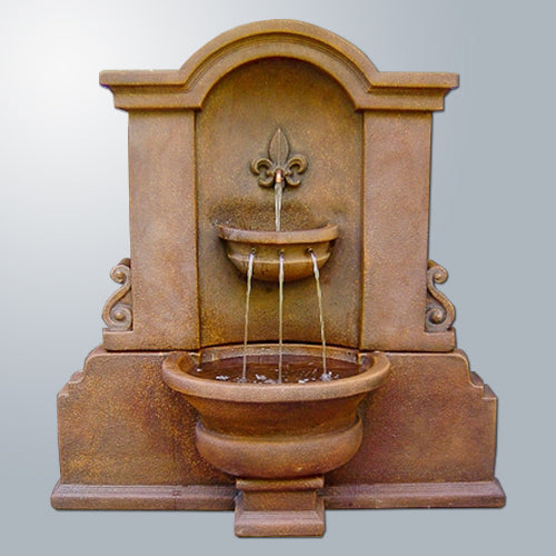Elegant Flaminia Fleur De Lis Outdoor Wall Water Fountain