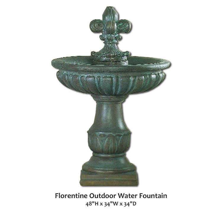 Elegant Florentine Outdoor Water Fountain for Tranquil Gardens