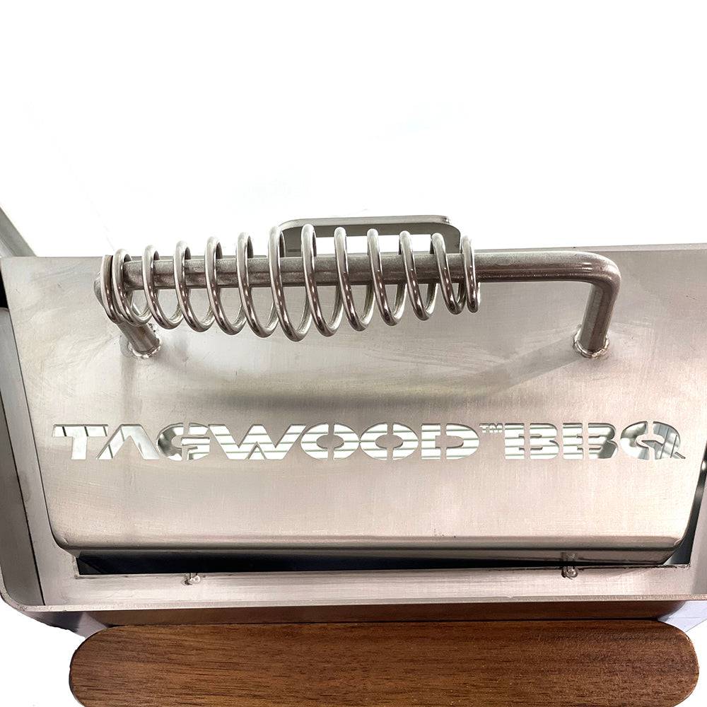 Tagwood BBQ Table Top Warming Brazier | Stainless steel and Acacia wood  | BBQ07SS--