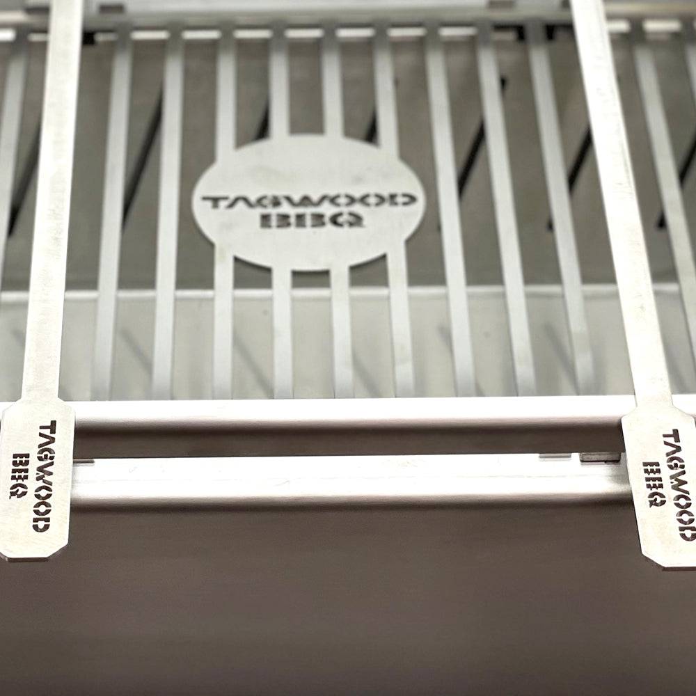Tagwood BBQ Table Top Warming Brazier | Stainless steel and Acacia wood  | BBQ07SS--