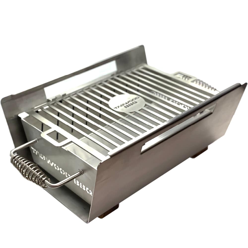 Tagwood BBQ Table Top Warming Brazier | Stainless steel and Acacia wood  | BBQ07SS--