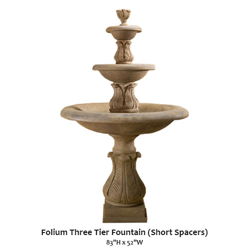 Elegant Folium Three-Tier Fountain with Short Spacers
