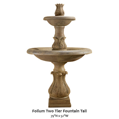 Elegant Two-Tier Tall Folium Fountain for a Stunning Outdoor Ambiance