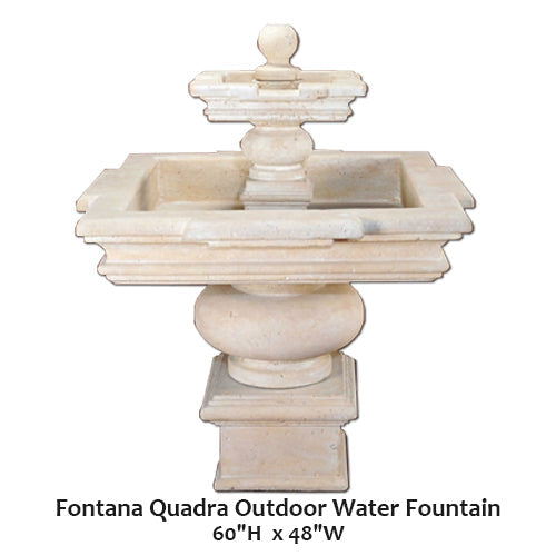 Elegant Fontana Quadra Outdoor Water Fountain for Serene Spaces