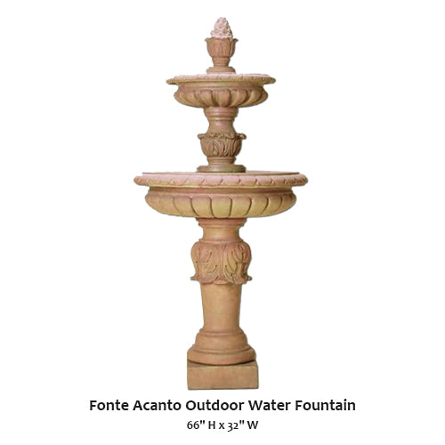 Elegante Fonte Acanto para Jardim - Estilo e Tranquilidade em Água Corrente
