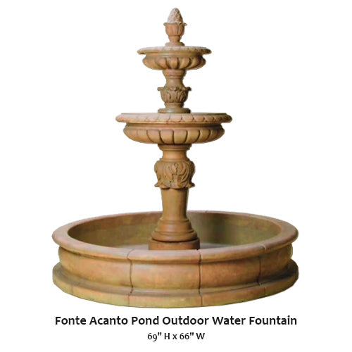Elegante Fonte Acanto para Jardim - Fonte de Água Externa