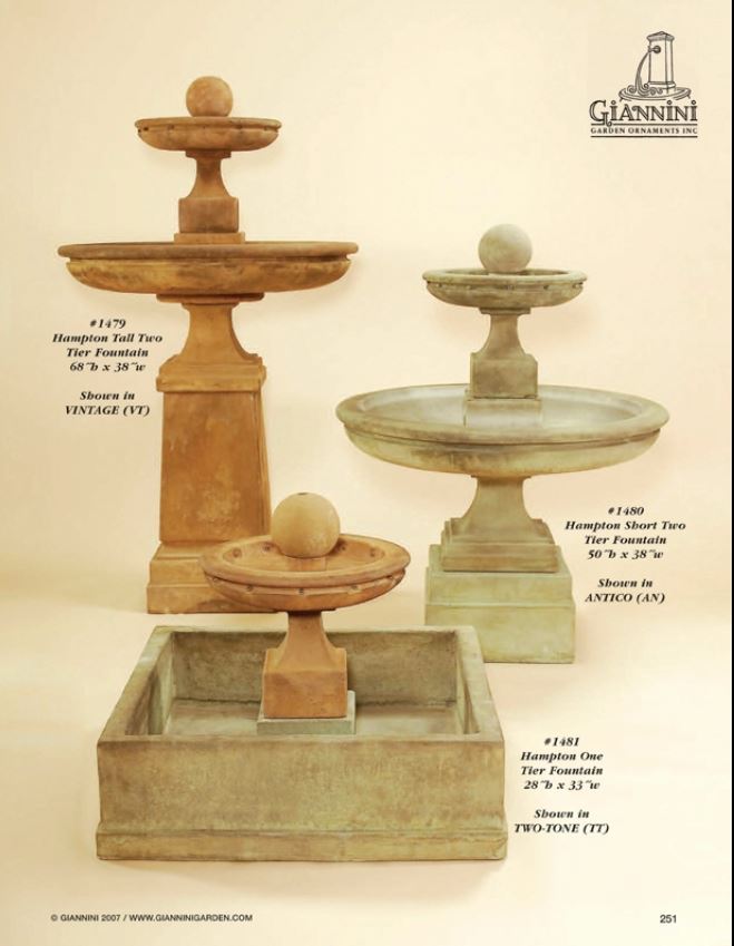 Elegant Hampton Short Two-Tier Water Fountain
