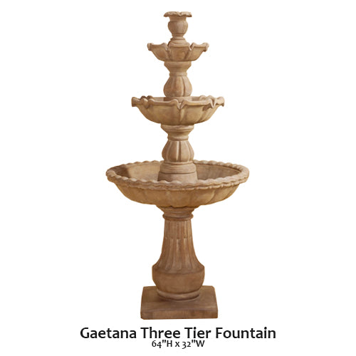 Elegant Gaetana Three-Tiered Fountain for Exquisite Outdoor Ambiance