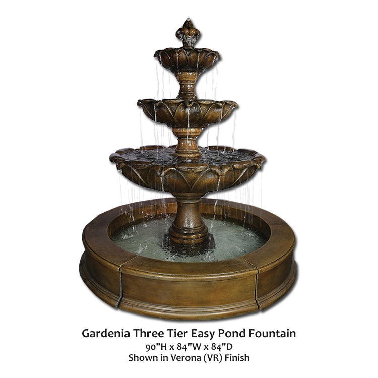 Delightful Gardenia Three-Tier Effortless Pond Fountain